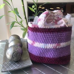 Plush crochet shoulder bag